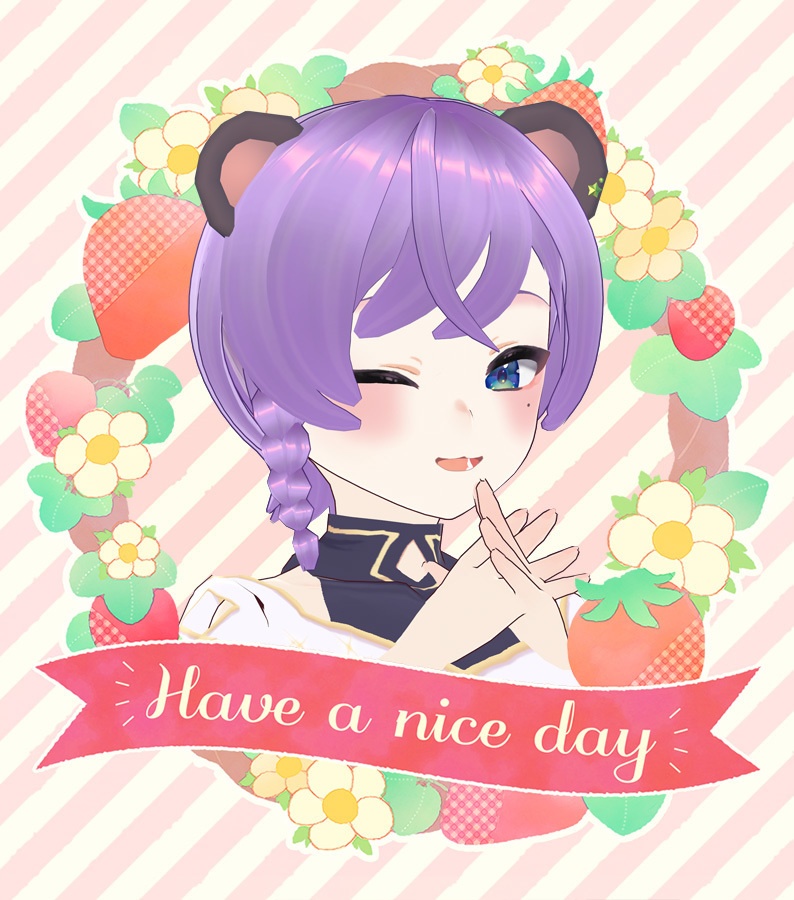 【無料】ふんわりいちご🍓のフレーム素材【Vtuber】