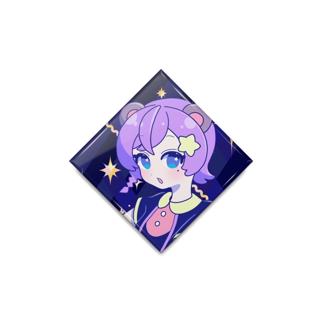 3周年記念🎊ひし形缶バッジ(座り)