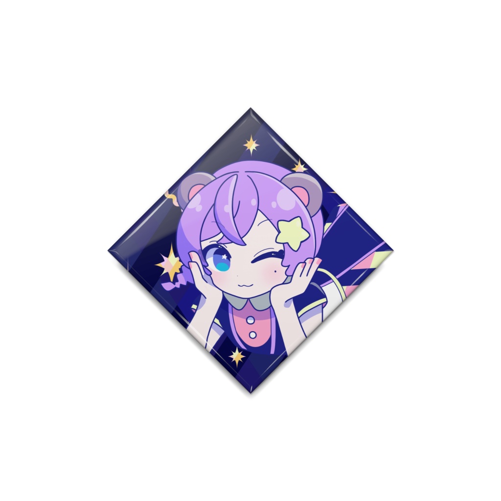 3周年記念🎊ひし形缶バッジ(寝転び)