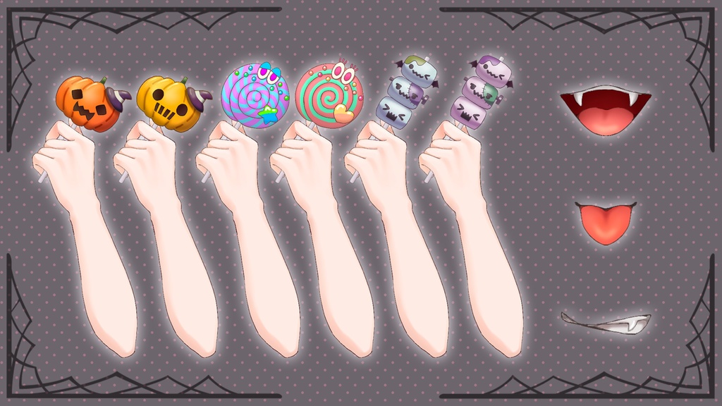 【無料】🎃ハロウィン手持ち+仮装+背景素材🦇【Vtuber】