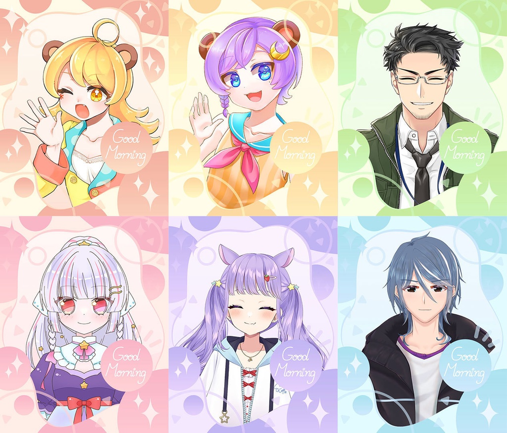 【無料】おはV用 6色シンプル水玉フレーム【Vtuber】