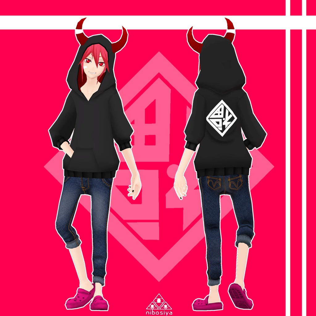 ローポリ男子 ハヅキVer2.1 オリジナル3Dモデル