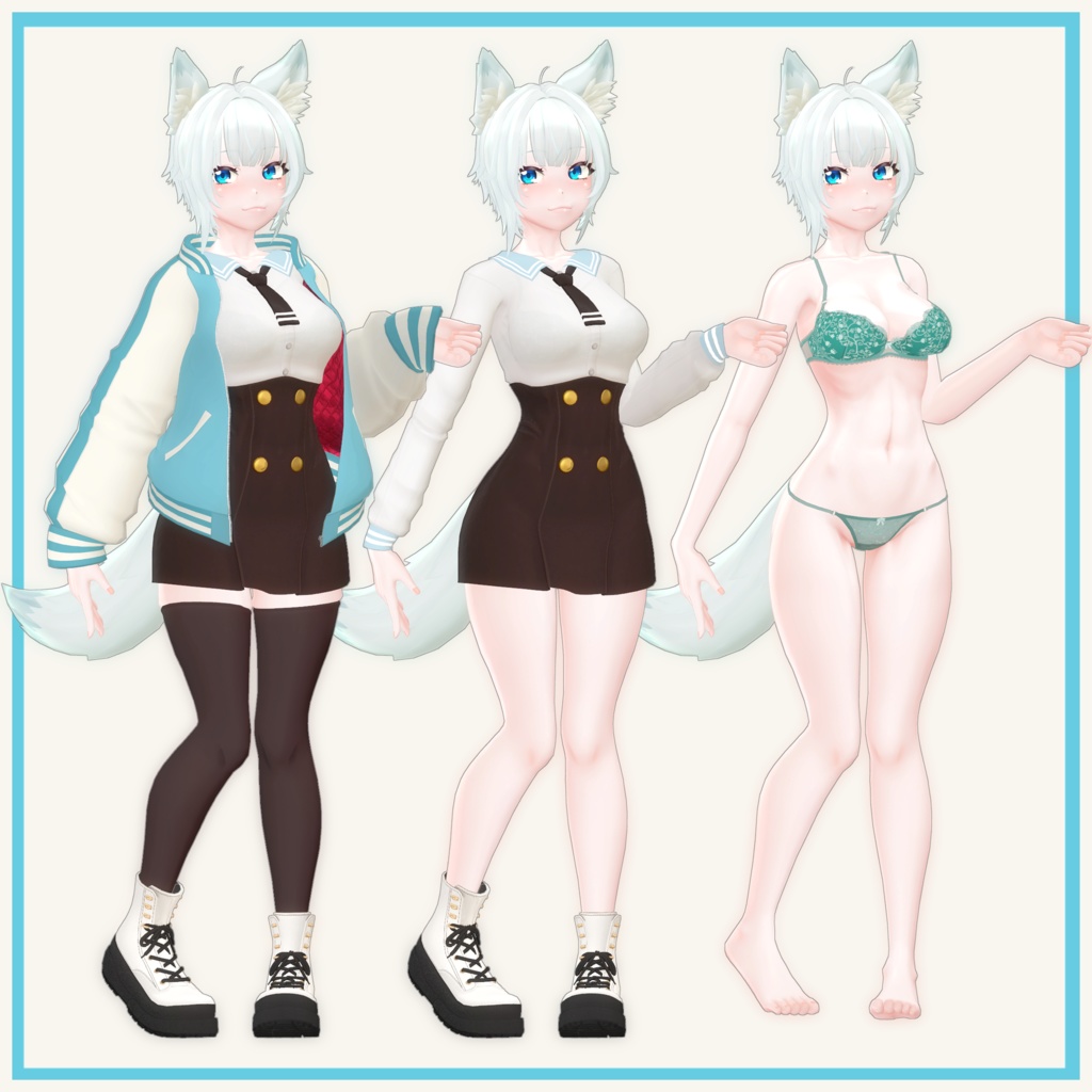 「白狼(HAKURO)」Ver1.2 オリジナル3Dモデル