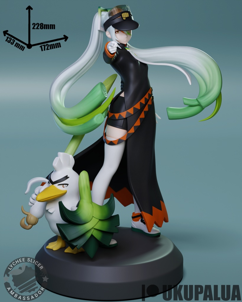 初音ミク x ネギガナイト (かくとうミク) STL FOR 3D PRINTING