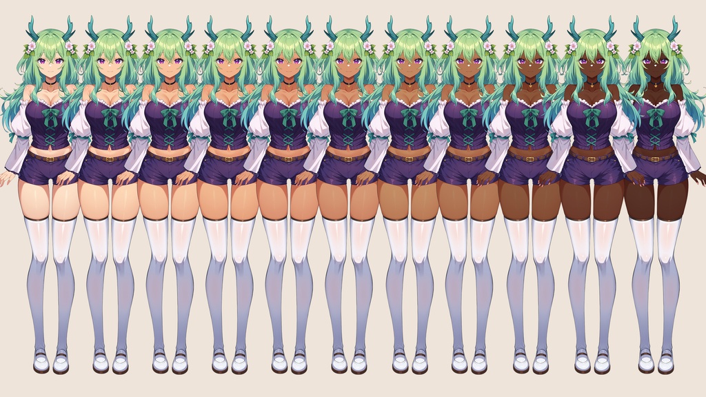 【Live2D】Garden Druid Girl, Live2D Premade Vtuber Model, Rigged Vtuber Model,PNGTuber,Cute, Fox,Cat,Chibi, Instant Download, Commercial Use