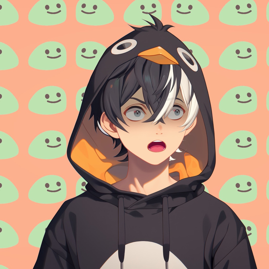【Live2D】Penguin Hoodie Boy, Live2D Premade Male Vtuber Model, Fully Rigged Vtuber Model,PNGTuber,Cute,Chibi,Instant Download,Commercial Use
