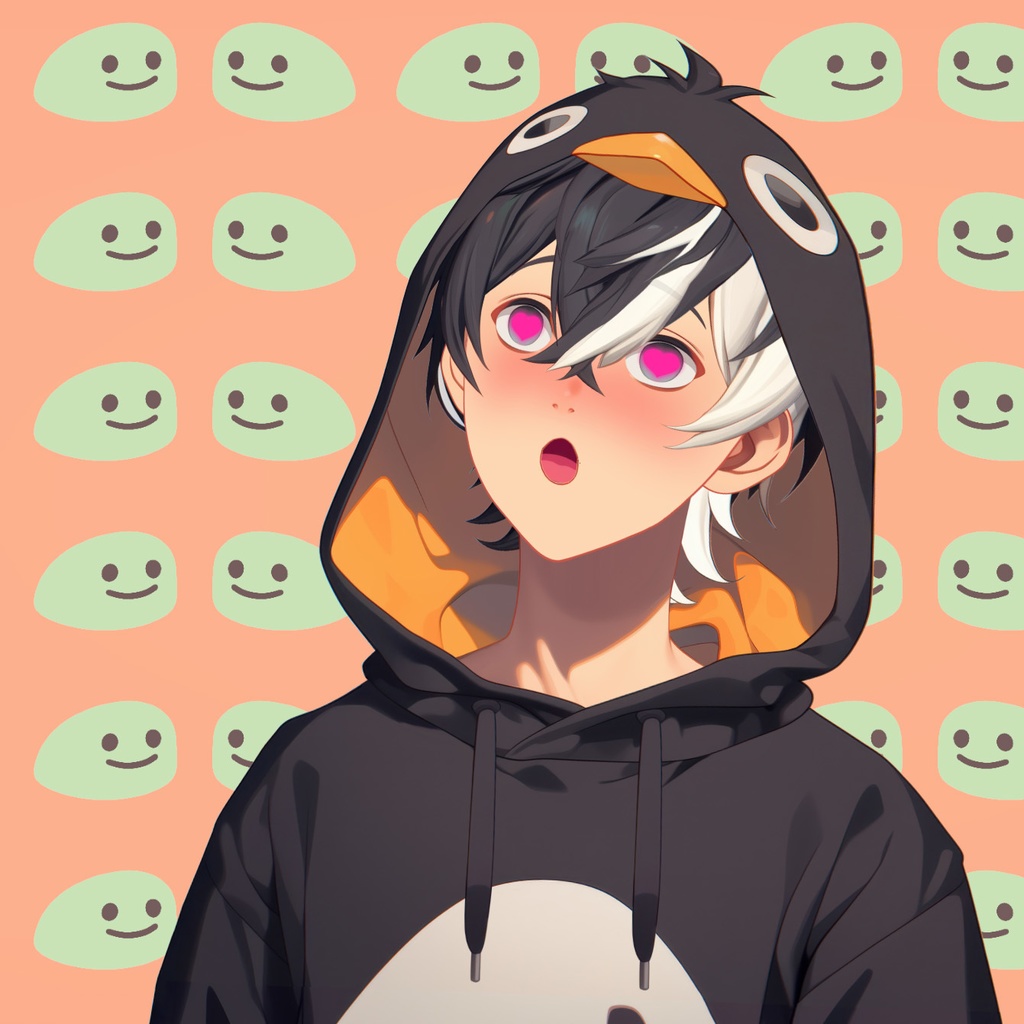 【Live2D】Penguin Hoodie Boy, Live2D Premade Male Vtuber Model, Fully Rigged Vtuber Model,PNGTuber,Cute,Chibi,Instant Download,Commercial Use