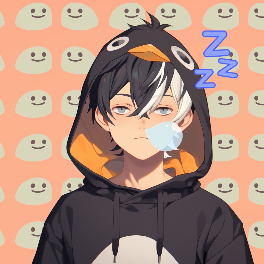 【Live2D】Penguin Hoodie Boy, Live2D Premade Male Vtuber Model, Fully Rigged Vtuber Model,PNGTuber,Cute,Chibi,Instant Download,Commercial Use