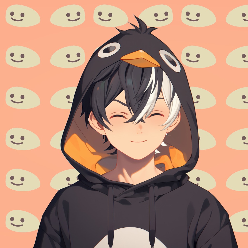 【Live2D】Penguin Hoodie Boy, Live2D Premade Male Vtuber Model, Fully Rigged Vtuber Model,PNGTuber,Cute,Chibi,Instant Download,Commercial Use