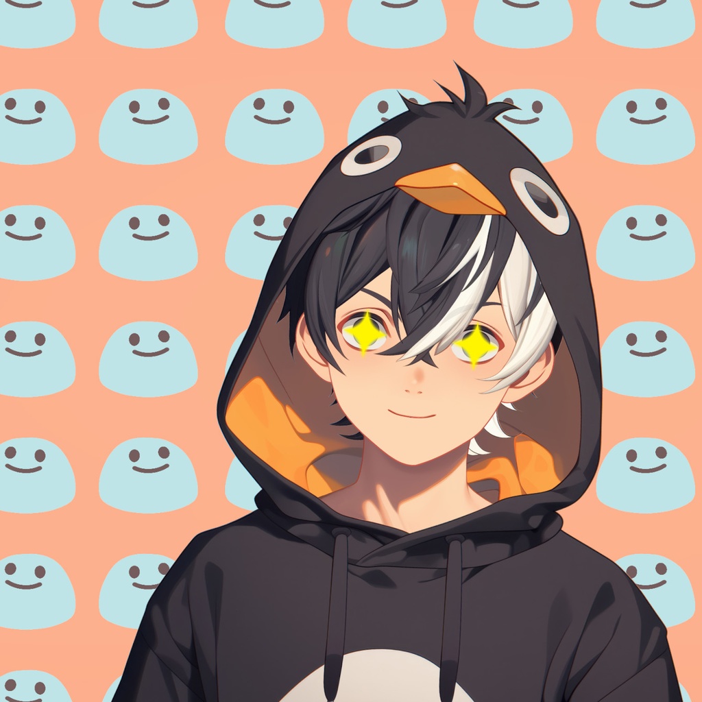【Live2D】Penguin Hoodie Boy, Live2D Premade Male Vtuber Model, Fully Rigged Vtuber Model,PNGTuber,Cute,Chibi,Instant Download,Commercial Use