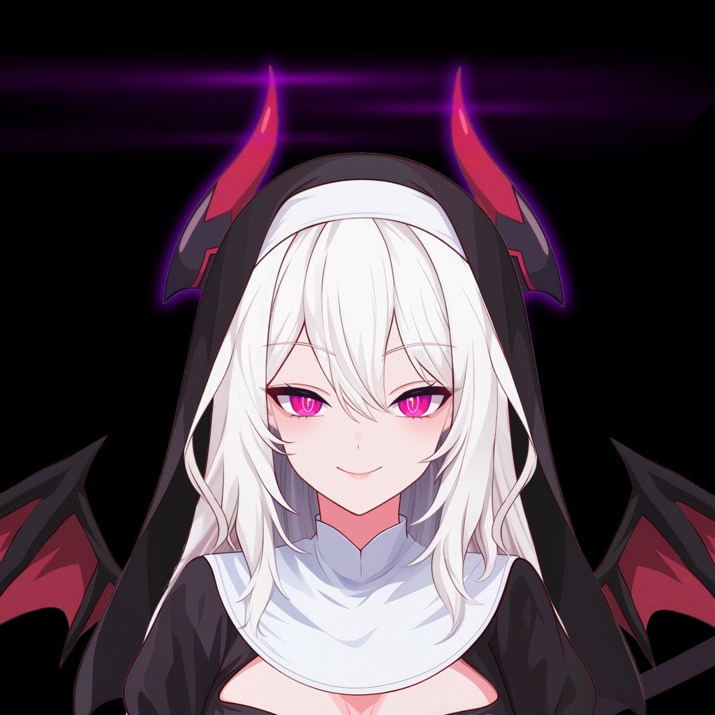【Live2D】Succubus Nun Vtuber, Premade Vtuber Model, Rigged Vtuber, Demon Girl Vtuber, Female Vtuber - Instant Download For Vtube Studio - Commercial Use