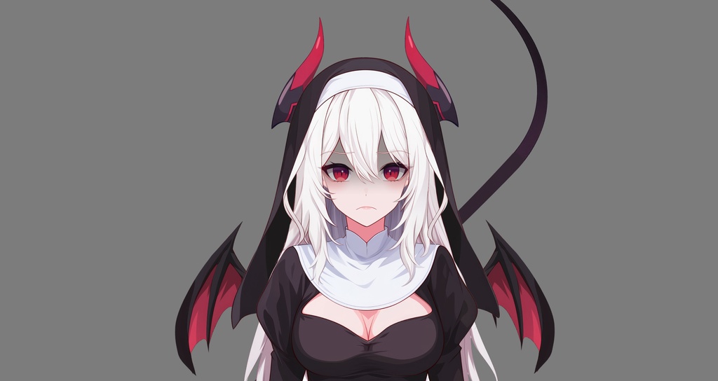 【Live2D】Succubus Nun Vtuber, Premade Vtuber Model, Rigged Vtuber, Demon Girl Vtuber, Female Vtuber - Instant Download For Vtube Studio - Commercial Use