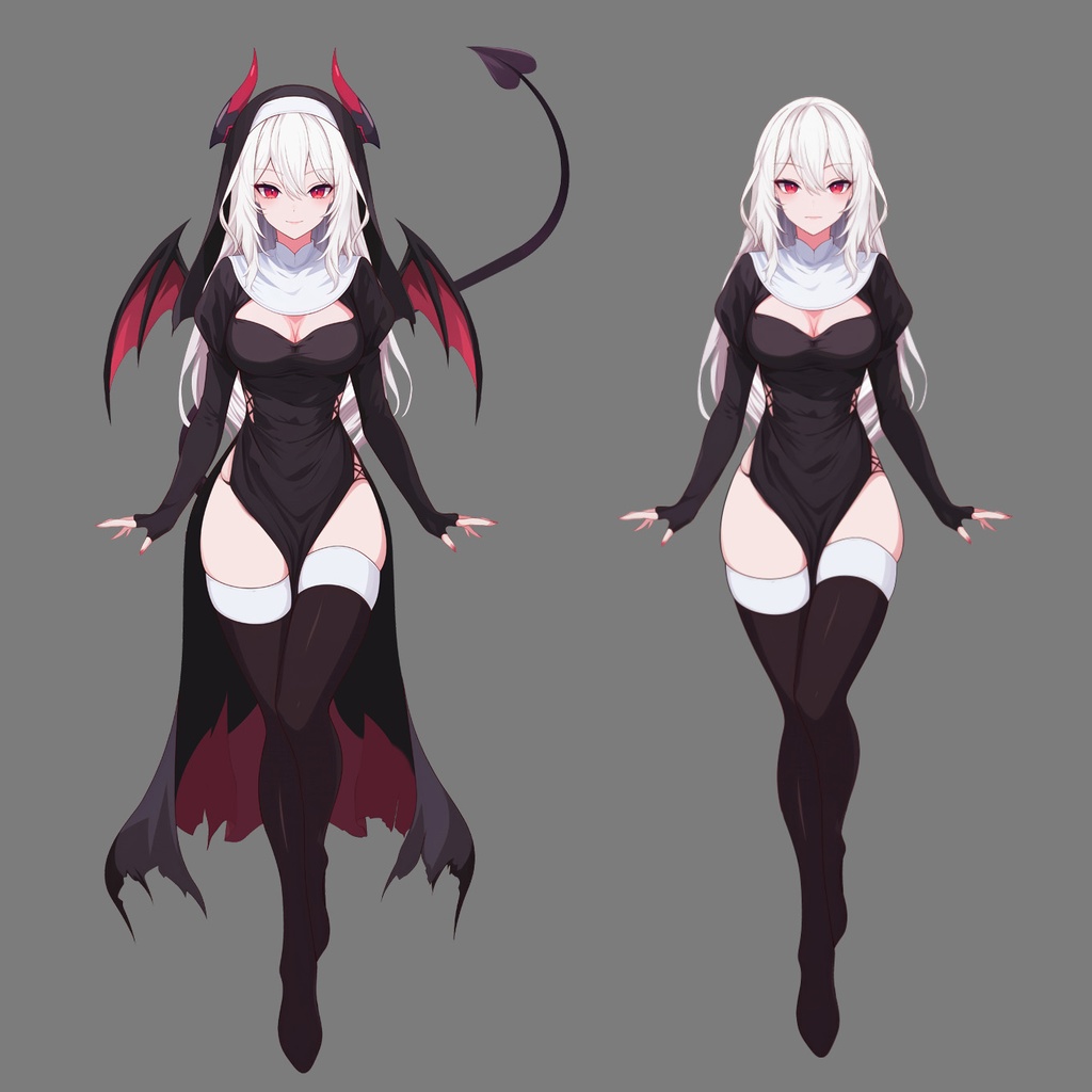 【Live2D】Succubus Nun Vtuber, Premade Vtuber Model, Rigged Vtuber, Demon Girl Vtuber, Female Vtuber - Instant Download For Vtube Studio - Commercial Use
