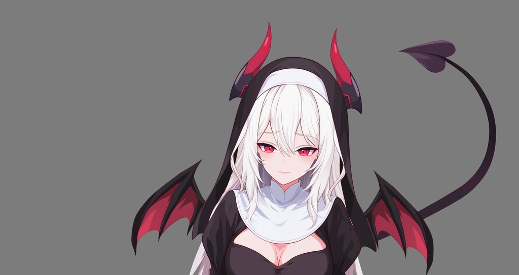 【Live2D】Succubus Nun Vtuber, Premade Vtuber Model, Rigged Vtuber, Demon Girl Vtuber, Female Vtuber - Instant Download For Vtube Studio - Commercial Use