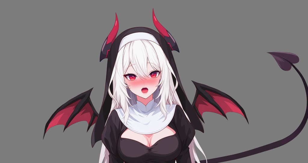 【Live2D】Succubus Nun Vtuber, Premade Vtuber Model, Rigged Vtuber, Demon Girl Vtuber, Female Vtuber - Instant Download For Vtube Studio - Commercial Use