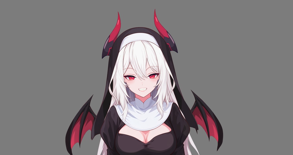 【Live2D】Succubus Nun Vtuber, Premade Vtuber Model, Rigged Vtuber, Demon Girl Vtuber, Female Vtuber - Instant Download For Vtube Studio - Commercial Use