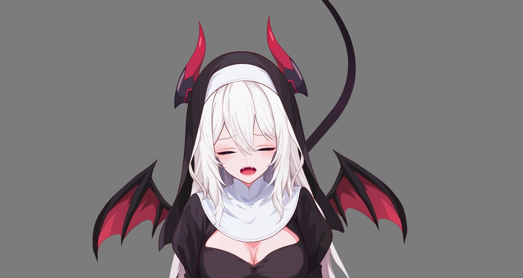 【Live2D】Succubus Nun Vtuber, Premade Vtuber Model, Rigged Vtuber, Demon Girl Vtuber, Female Vtuber - Instant Download For Vtube Studio - Commercial Use