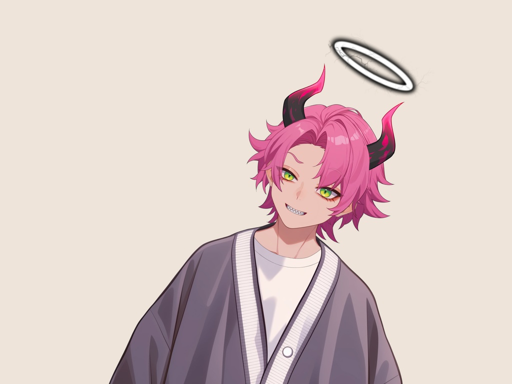 【Live2D】SKULLTAIL INCUBUS, Live2D Premade Male Vtuber Model,PNGTuber,Cute, Fox,Cat,Chibi,Demon,Oni,Male Succubus,Furry,Rigged,Instant Download,Commercial Use