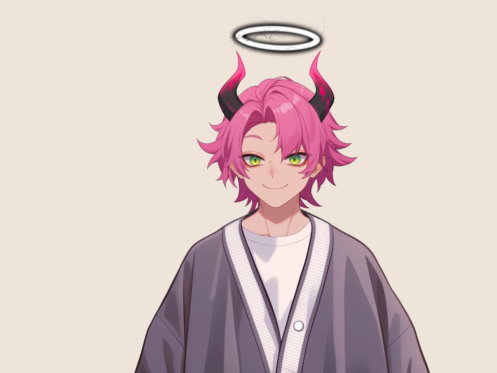 【Live2D】SKULLTAIL INCUBUS, Live2D Premade Male Vtuber Model,PNGTuber,Cute, Fox,Cat,Chibi,Demon,Oni,Male Succubus,Furry,Rigged,Instant Download,Commercial Use