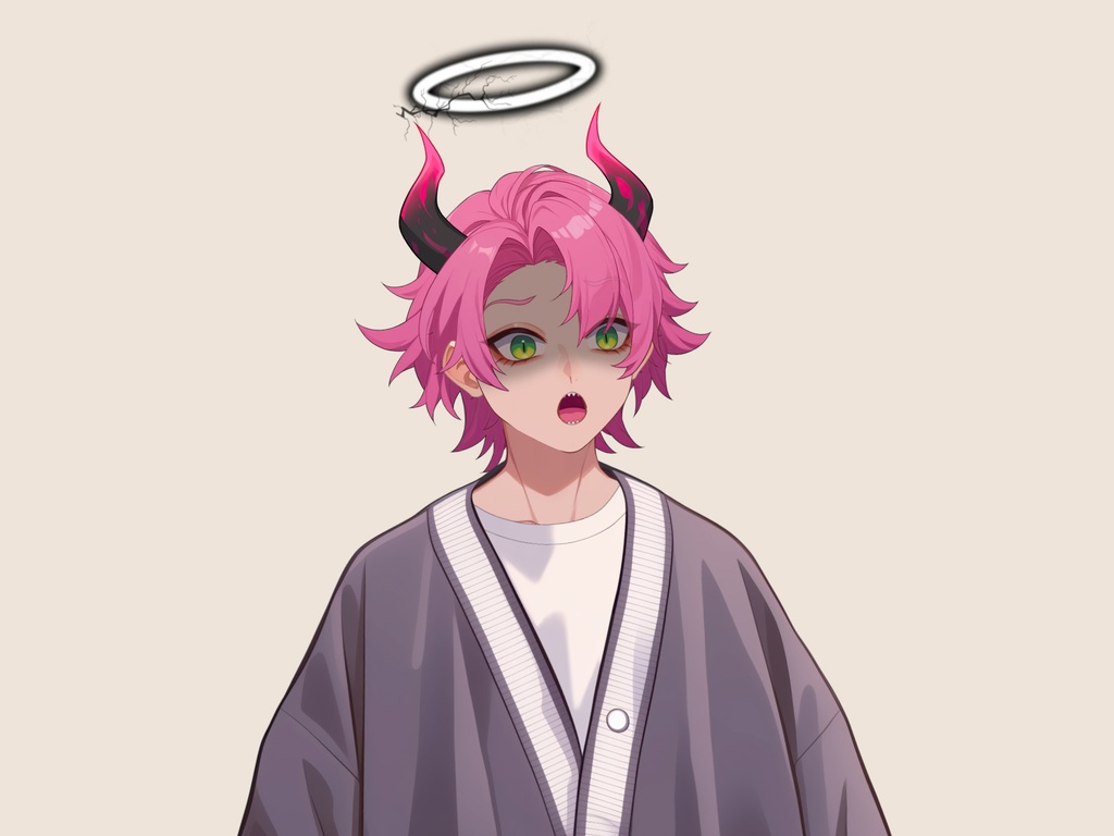 【Live2D】SKULLTAIL INCUBUS, Live2D Premade Male Vtuber Model,PNGTuber,Cute, Fox,Cat,Chibi,Demon,Oni,Male Succubus,Furry,Rigged,Instant Download,Commercial Use