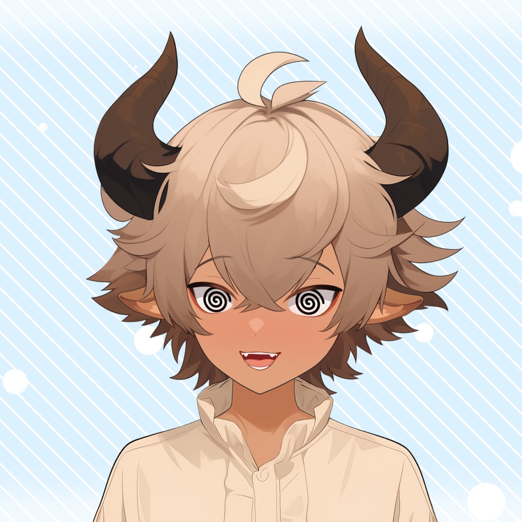 【Live2D】Rigged Vtuber Model: Premade Male Vtuber, Vtube Studio Ready, Customizable, Satyr Boy, Instant Download, Live2D, Boy Vtuber, Cute, Chibi