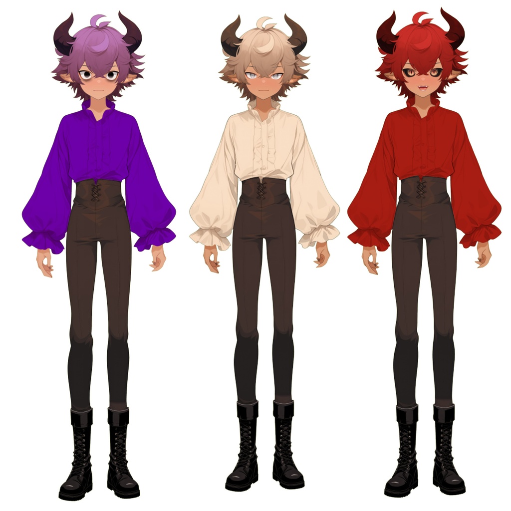 【Live2D】Rigged Vtuber Model: Premade Male Vtuber, Vtube Studio Ready, Customizable, Satyr Boy, Instant Download, Live2D, Boy Vtuber, Cute, Chibi