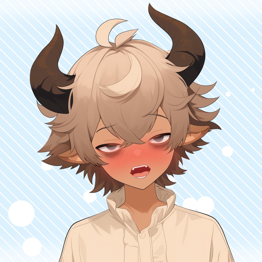 【Live2D】Rigged Vtuber Model: Premade Male Vtuber, Vtube Studio Ready, Customizable, Satyr Boy, Instant Download, Live2D, Boy Vtuber, Cute, Chibi