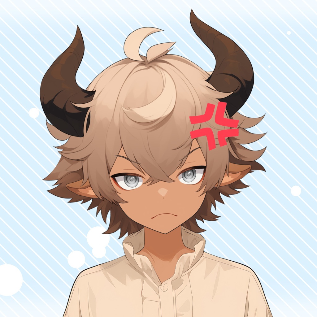 【Live2D】Rigged Vtuber Model: Premade Male Vtuber, Vtube Studio Ready, Customizable, Satyr Boy, Instant Download, Live2D, Boy Vtuber, Cute, Chibi