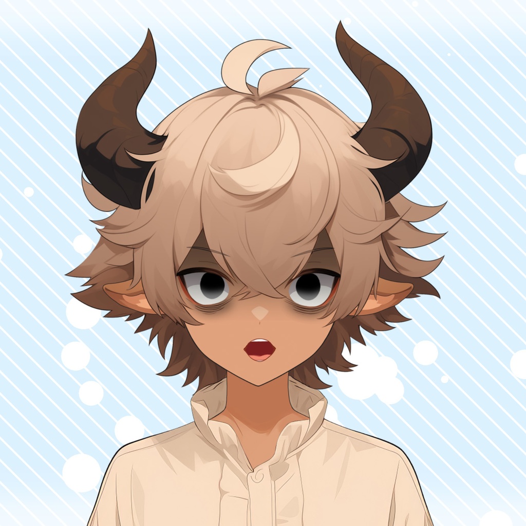 【Live2D】Rigged Vtuber Model: Premade Male Vtuber, Vtube Studio Ready, Customizable, Satyr Boy, Instant Download, Live2D, Boy Vtuber, Cute, Chibi