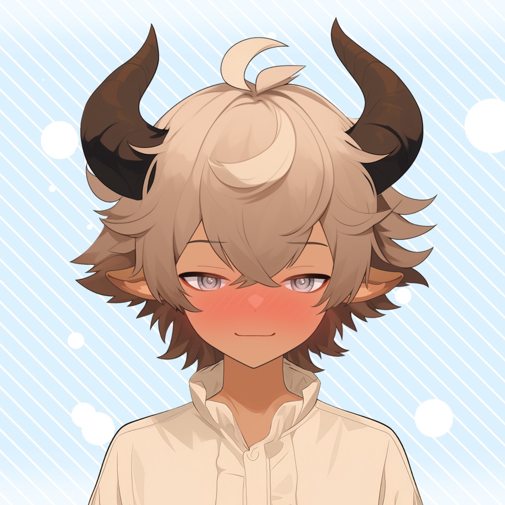 【Live2D】Rigged Vtuber Model: Premade Male Vtuber, Vtube Studio Ready, Customizable, Satyr Boy, Instant Download, Live2D, Boy Vtuber, Cute, Chibi