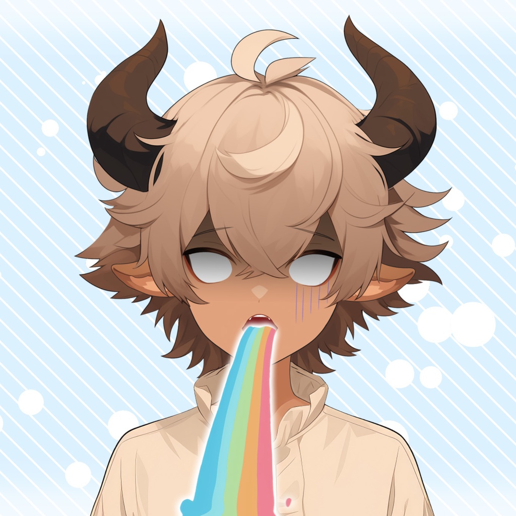 【Live2D】Rigged Vtuber Model: Premade Male Vtuber, Vtube Studio Ready, Customizable, Satyr Boy, Instant Download, Live2D, Boy Vtuber, Cute, Chibi