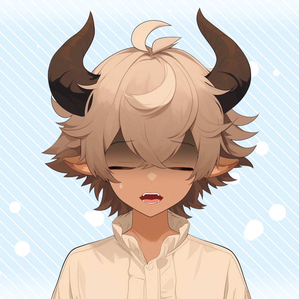 【Live2D】Rigged Vtuber Model: Premade Male Vtuber, Vtube Studio Ready, Customizable, Satyr Boy, Instant Download, Live2D, Boy Vtuber, Cute, Chibi