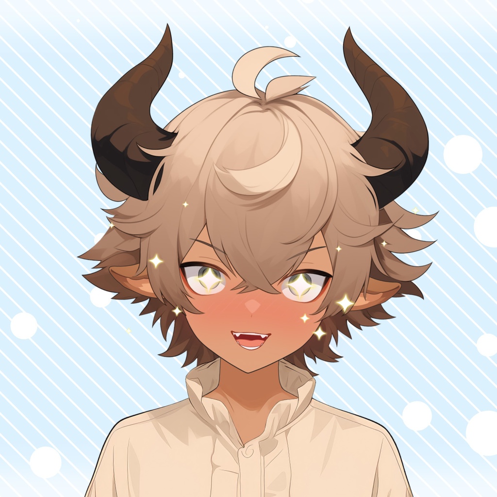 【Live2D】Rigged Vtuber Model: Premade Male Vtuber, Vtube Studio Ready, Customizable, Satyr Boy, Instant Download, Live2D, Boy Vtuber, Cute, Chibi