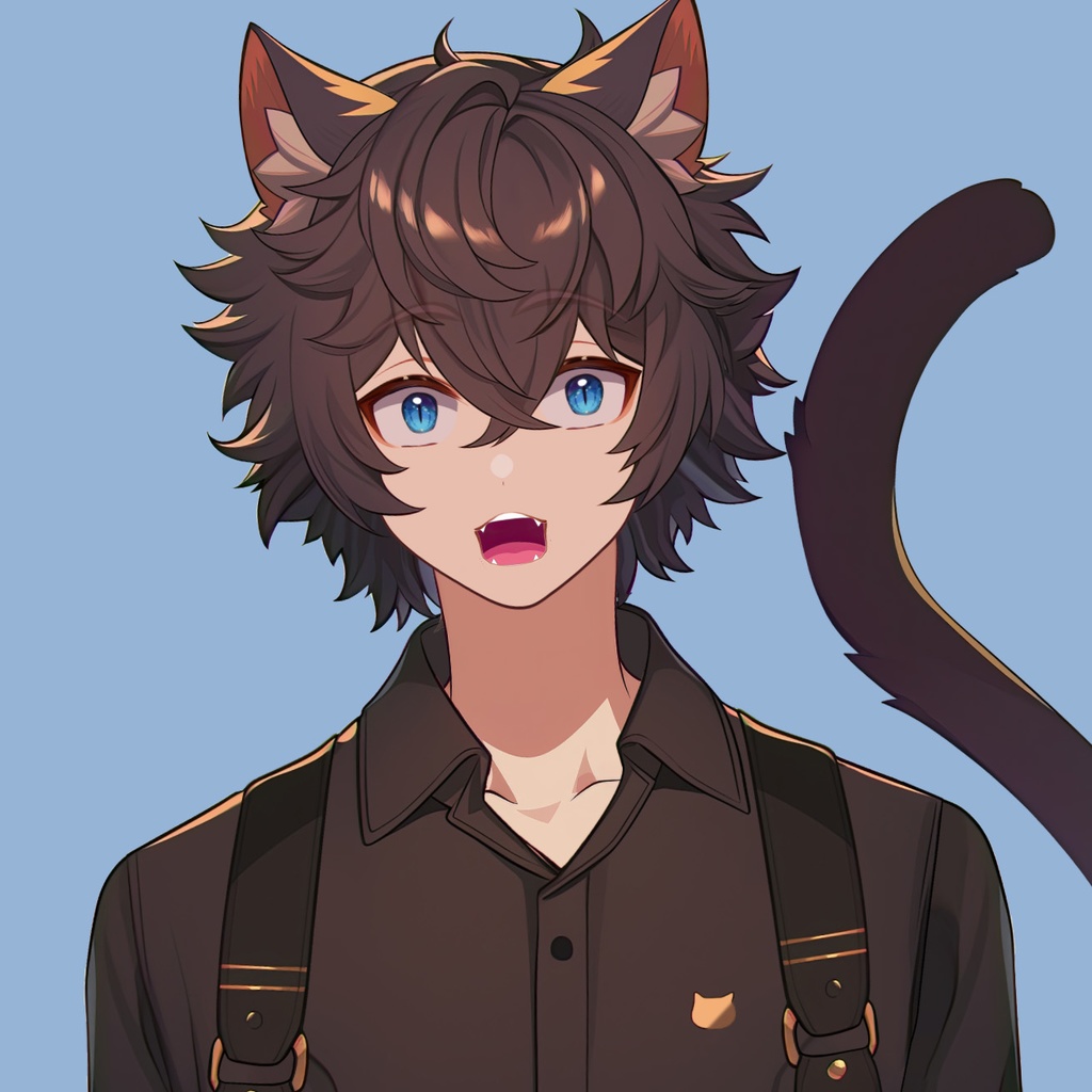 【Live2D】Premade Vtuber: Mocha Cat Boy, Cat Male Fully Rigged Vtuber Model,PNGTuber, Youtube Discord Twitch Streaming, Instant Download, Commercial Use
