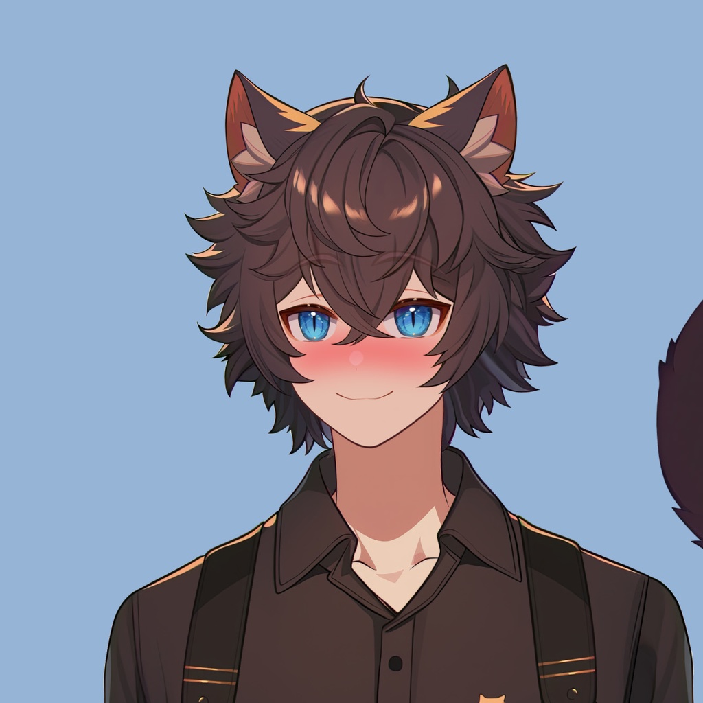 【Live2D】Premade Vtuber: Mocha Cat Boy, Cat Male Fully Rigged Vtuber Model,PNGTuber, Youtube Discord Twitch Streaming, Instant Download, Commercial Use