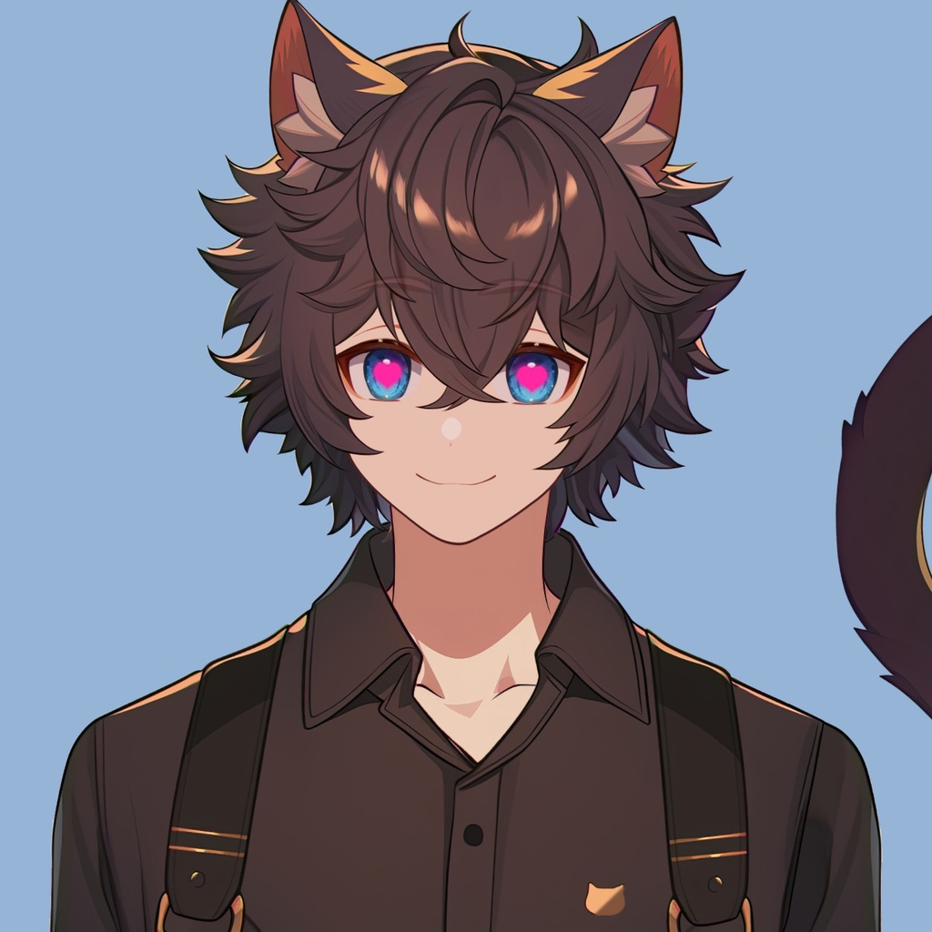 【Live2D】Premade Vtuber: Mocha Cat Boy, Cat Male Fully Rigged Vtuber Model,PNGTuber, Youtube Discord Twitch Streaming, Instant Download, Commercial Use