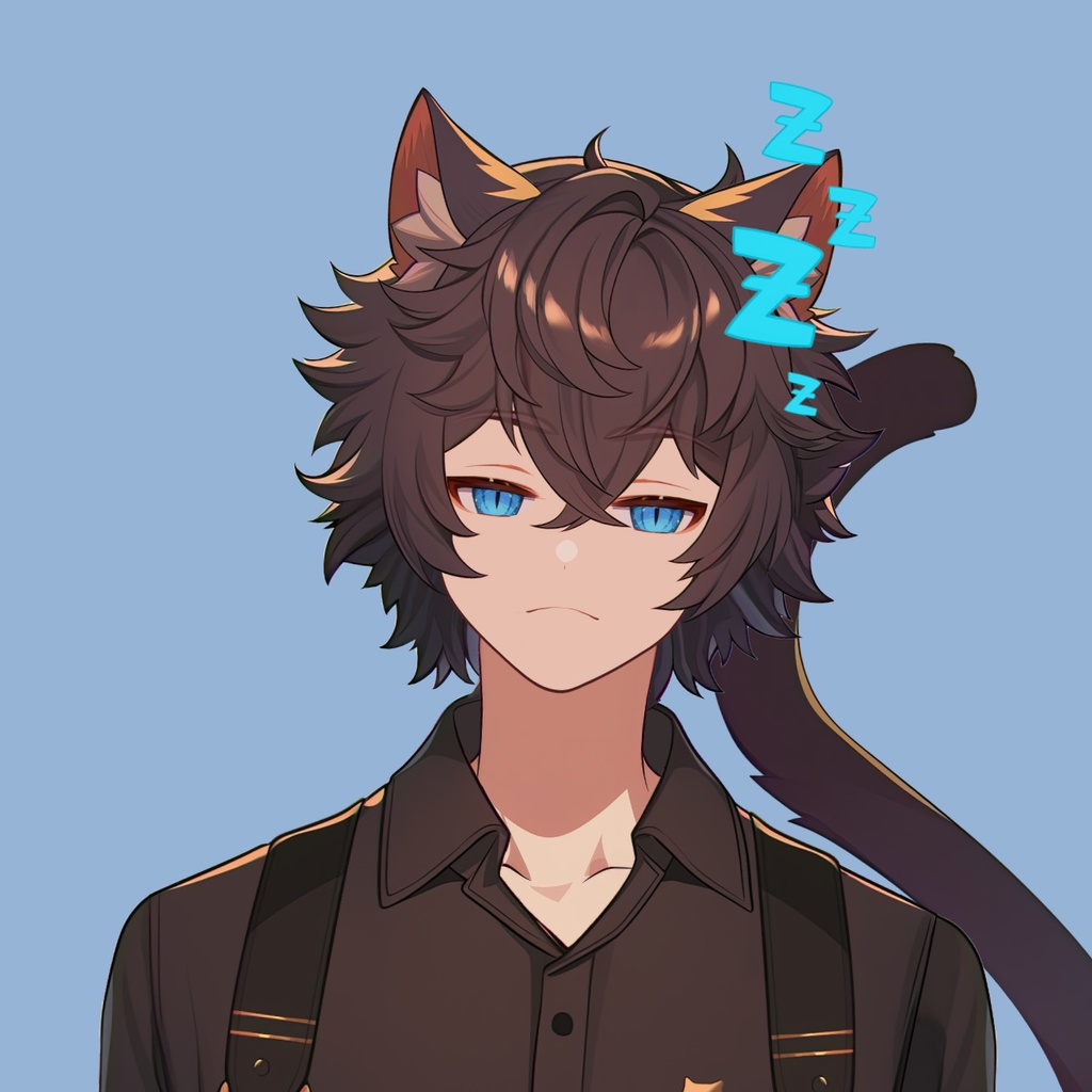 【Live2D】Premade Vtuber: Mocha Cat Boy, Cat Male Fully Rigged Vtuber Model,PNGTuber, Youtube Discord Twitch Streaming, Instant Download, Commercial Use