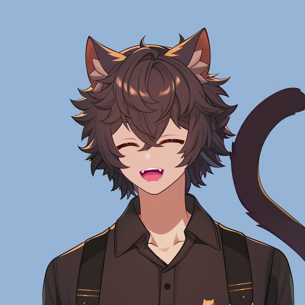 【Live2D】Premade Vtuber: Mocha Cat Boy, Cat Male Fully Rigged Vtuber Model,PNGTuber, Youtube Discord Twitch Streaming, Instant Download, Commercial Use