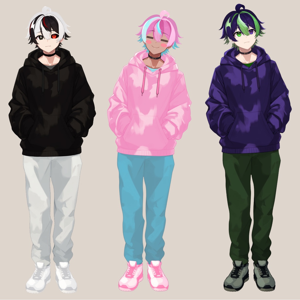 【Live2D】Moonrock Merc Boy, Premade Live2D Male Vtuber, Rigged Vtuber Model, Instant Download, Commercial Use