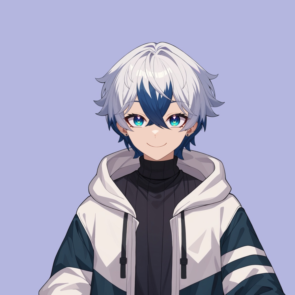 【Live2D】Model Editing Files For Vtuber: Midnight Kitsune Boy, Premade Live2D Male Vtuber, ,Rigged Vtuber Model, Instant Download, Commercial Use
