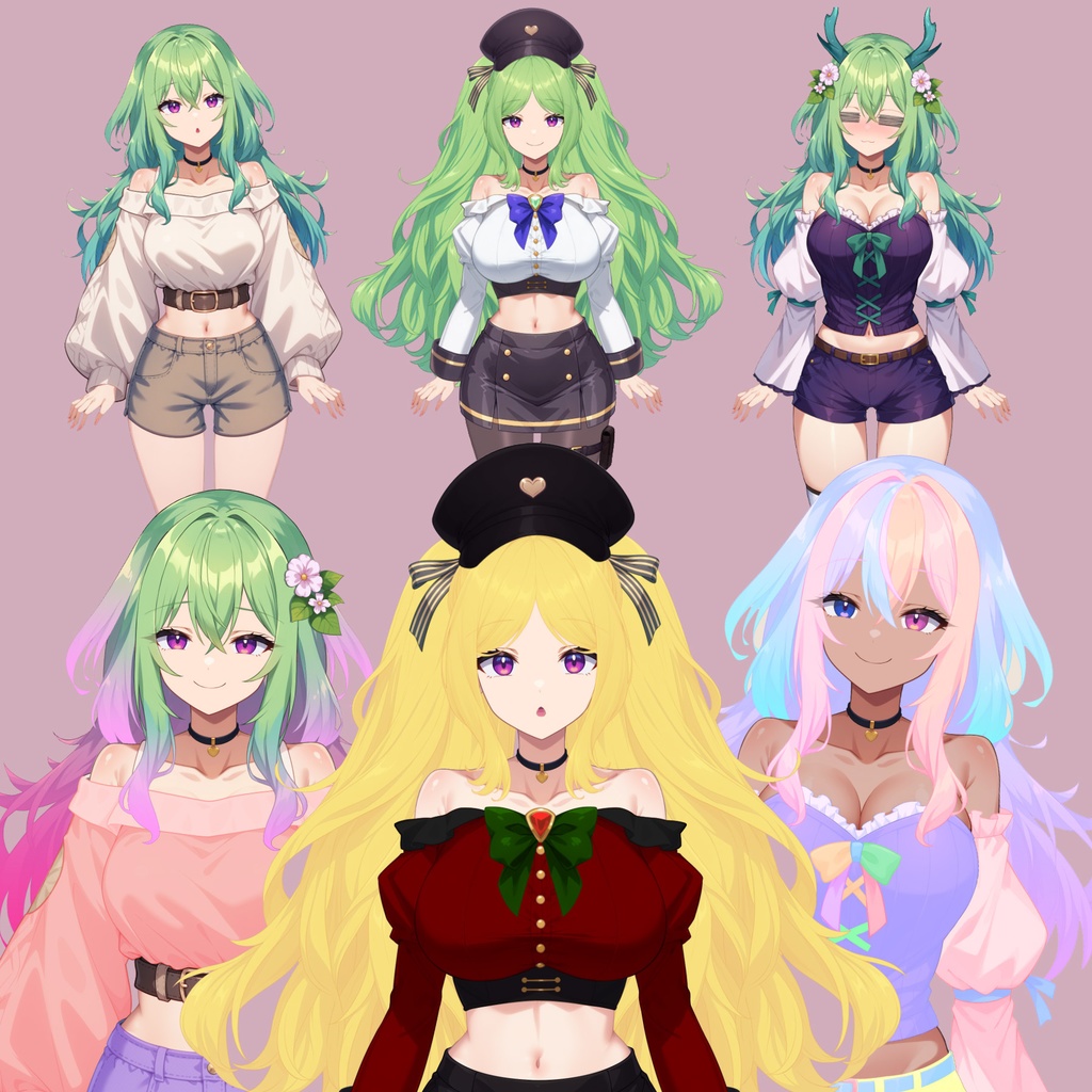 【Live2D】Garden Druid Girl - Additional Outfit Toggle Pack, Live2D Premade Vtuber Model, Rigged Vtuber Model,PNGTuber,Cute, Fox,Cat,Chibi, Instant Download, Commercial Use