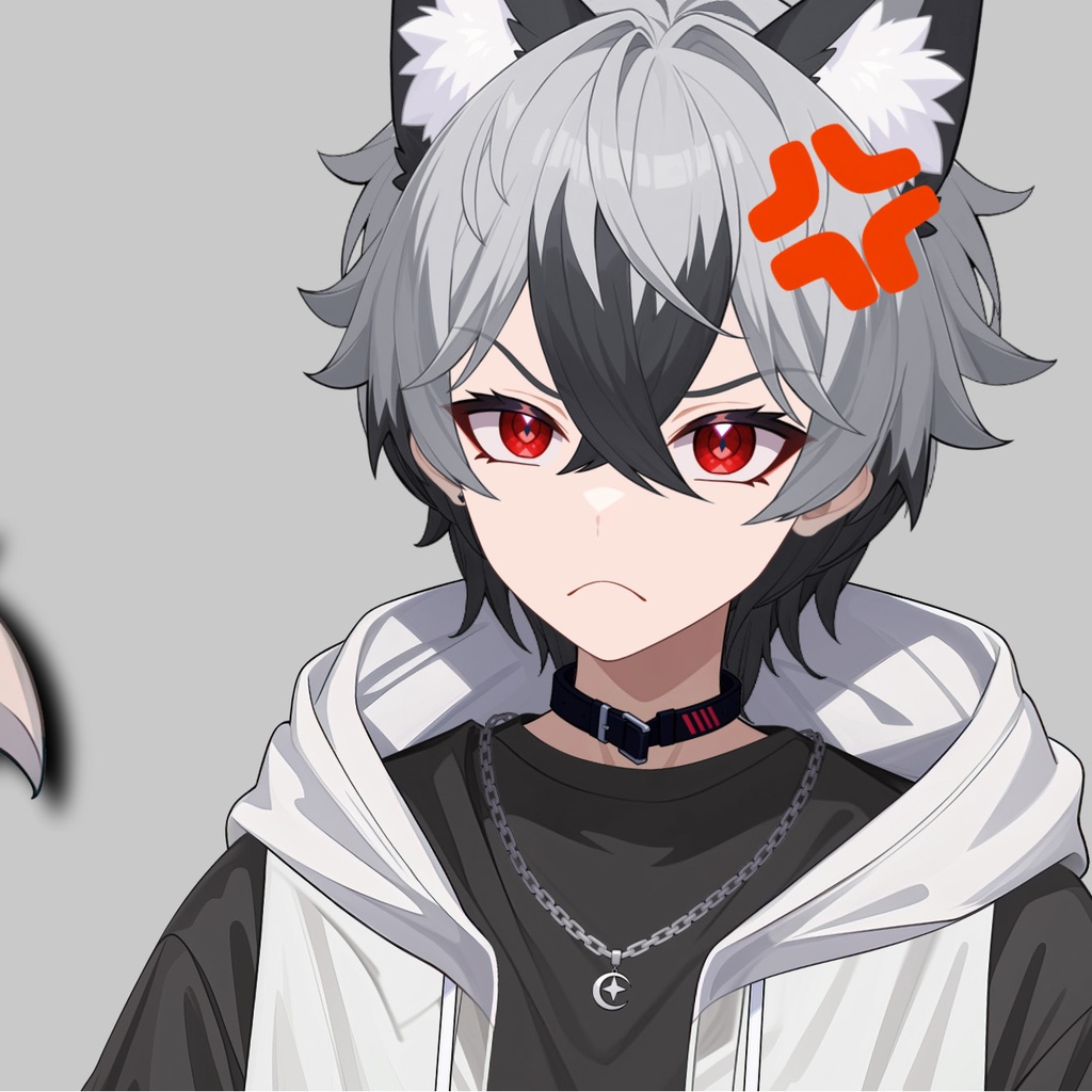 【Live2D】Midnight Kitsune Boy (Shadow Variant), Premade Live2D Male Vtuber, Rigged Vtuber Model, Instant Download, Commercial Use