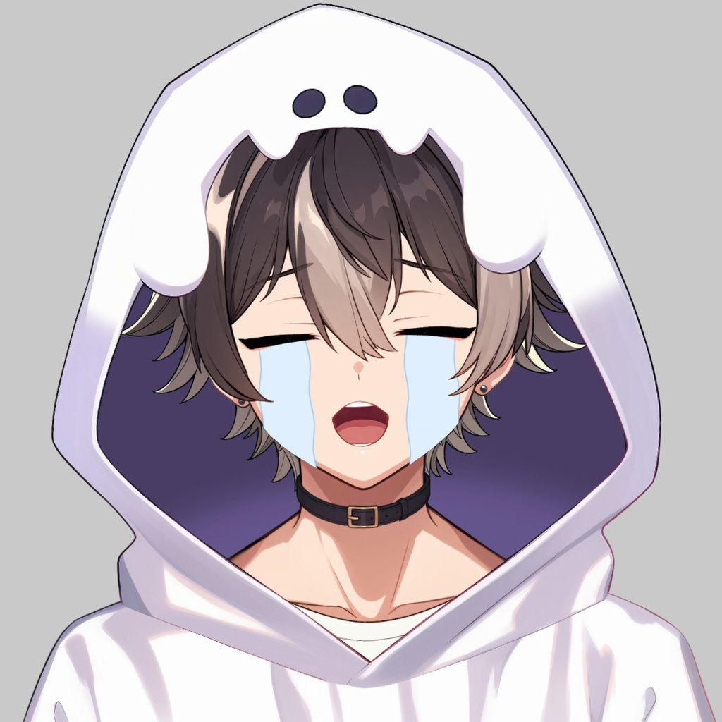 【Live2D】Moonrock Merc Boy Plus Ghost Hoodie Outfit, Premade Live2D Male Vtuber, Rigged Vtuber Model, Instant Download, Free Commercial Use
