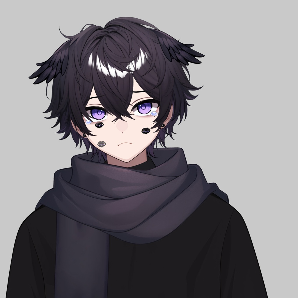 【Live2D】Raven Rogue Boy, Premade Live2D Male Vtuber, Rigged Vtuber Model, Instant Download, Free Commercial Use