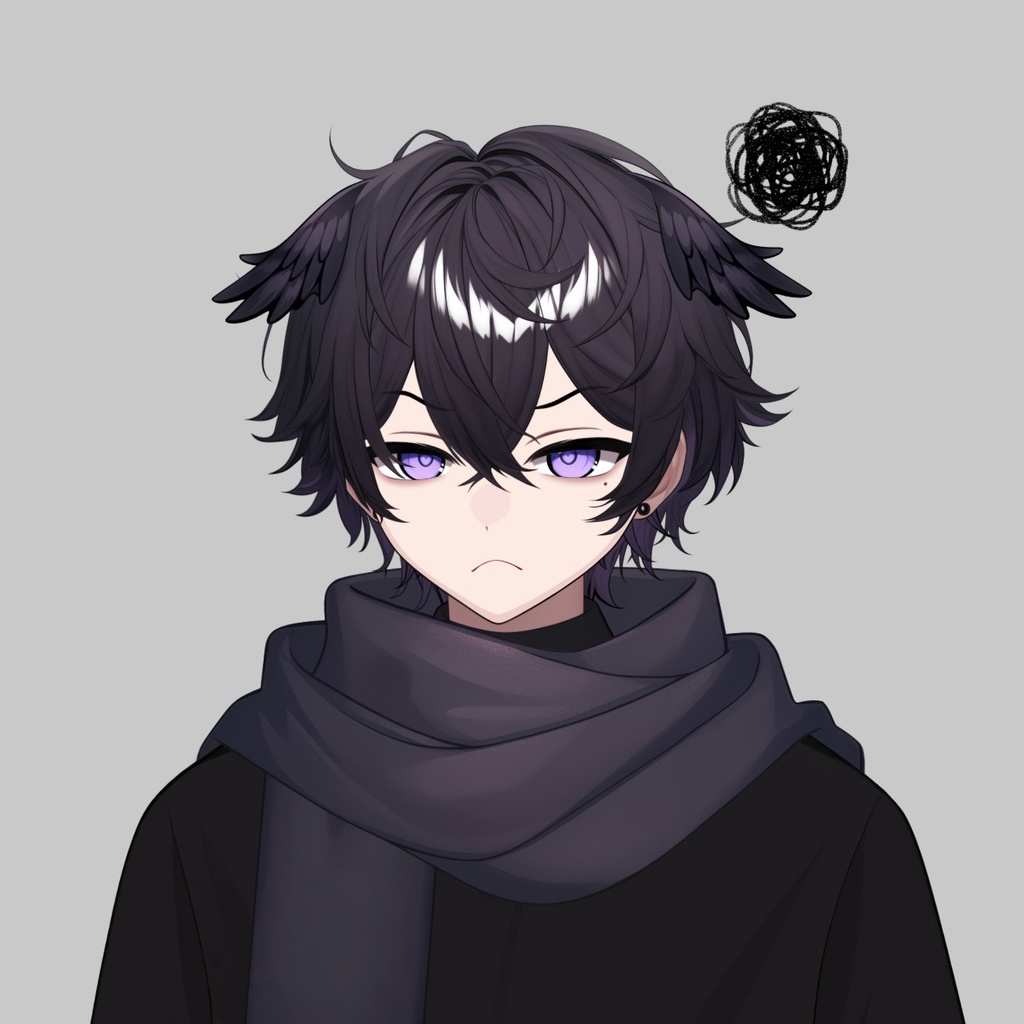 【Live2D】Raven Rogue Boy, Premade Live2D Male Vtuber, Rigged Vtuber Model, Instant Download, Free Commercial Use