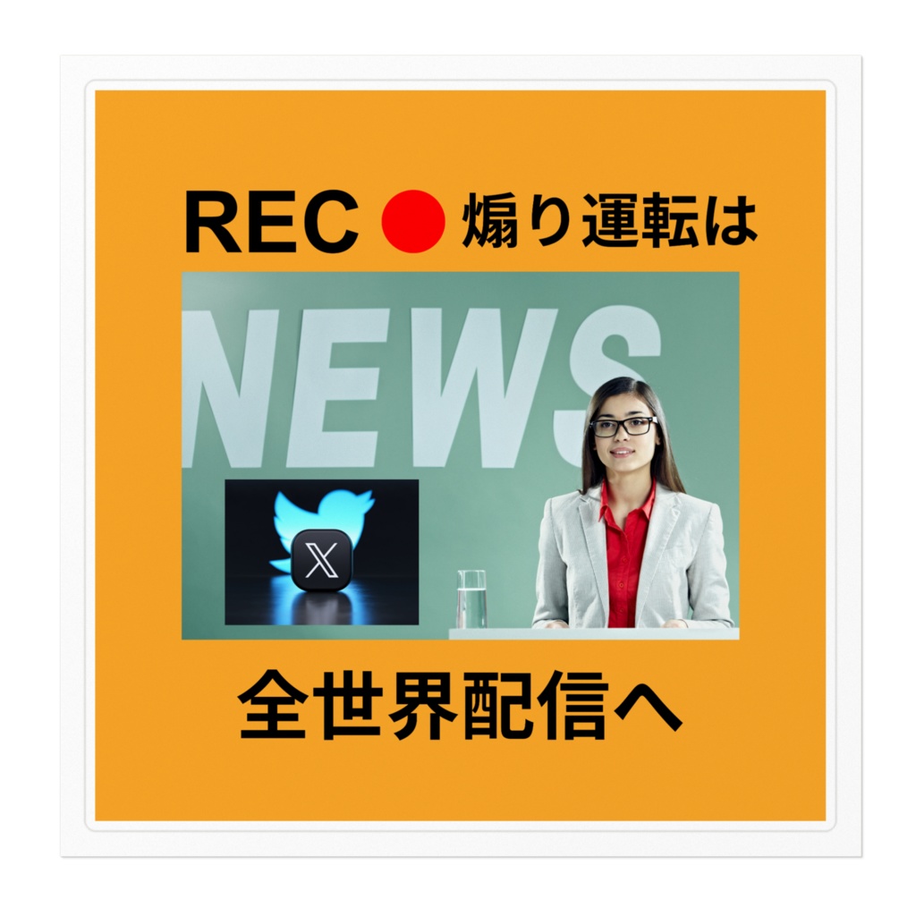 煽り運転ドライブレコーダーステッカーシール006s