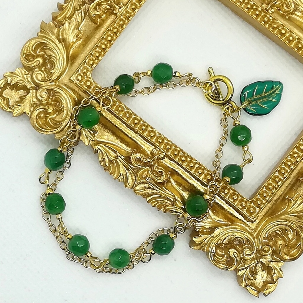 送料込=緑の天然石☆ブレスレット