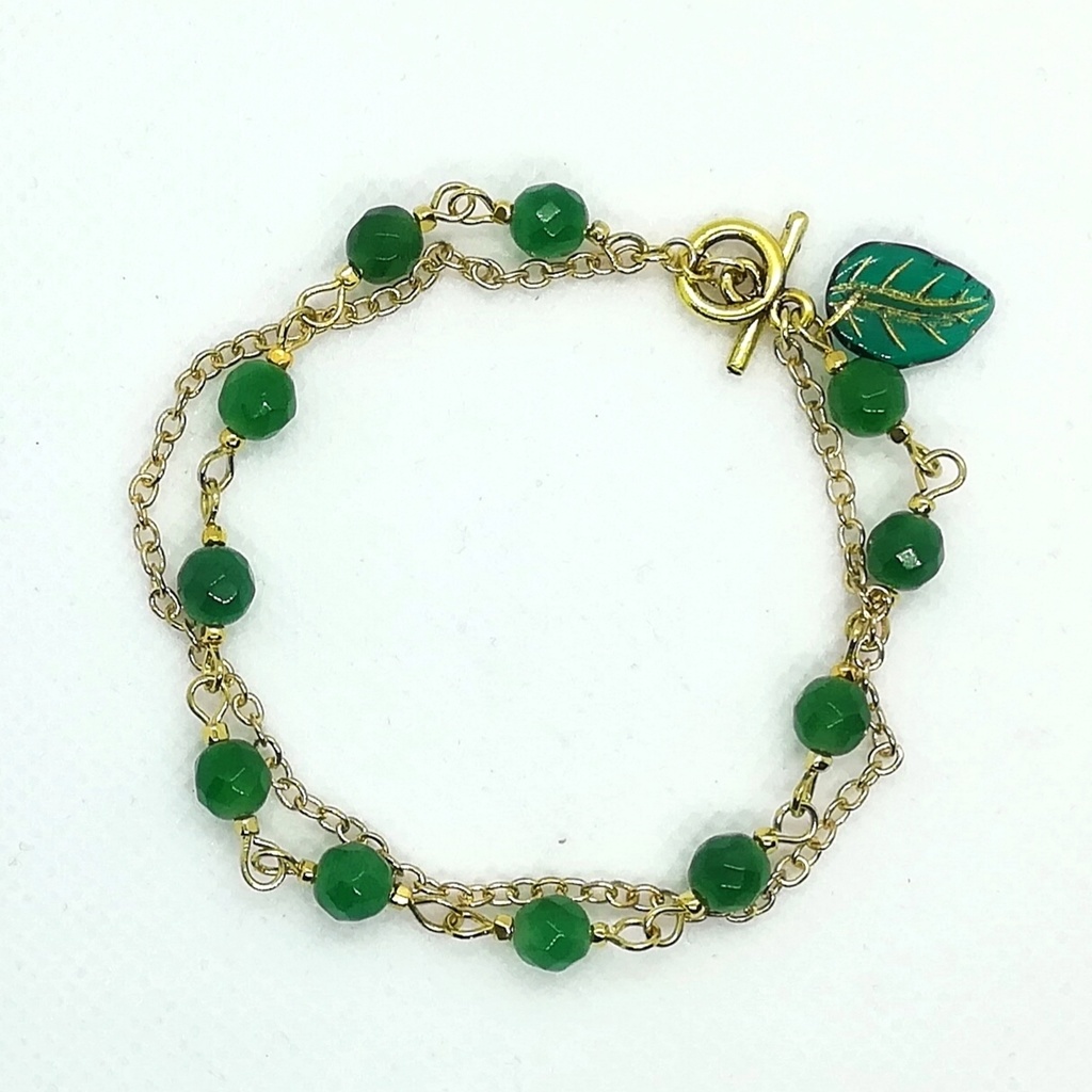 送料込=緑の天然石☆ブレスレット