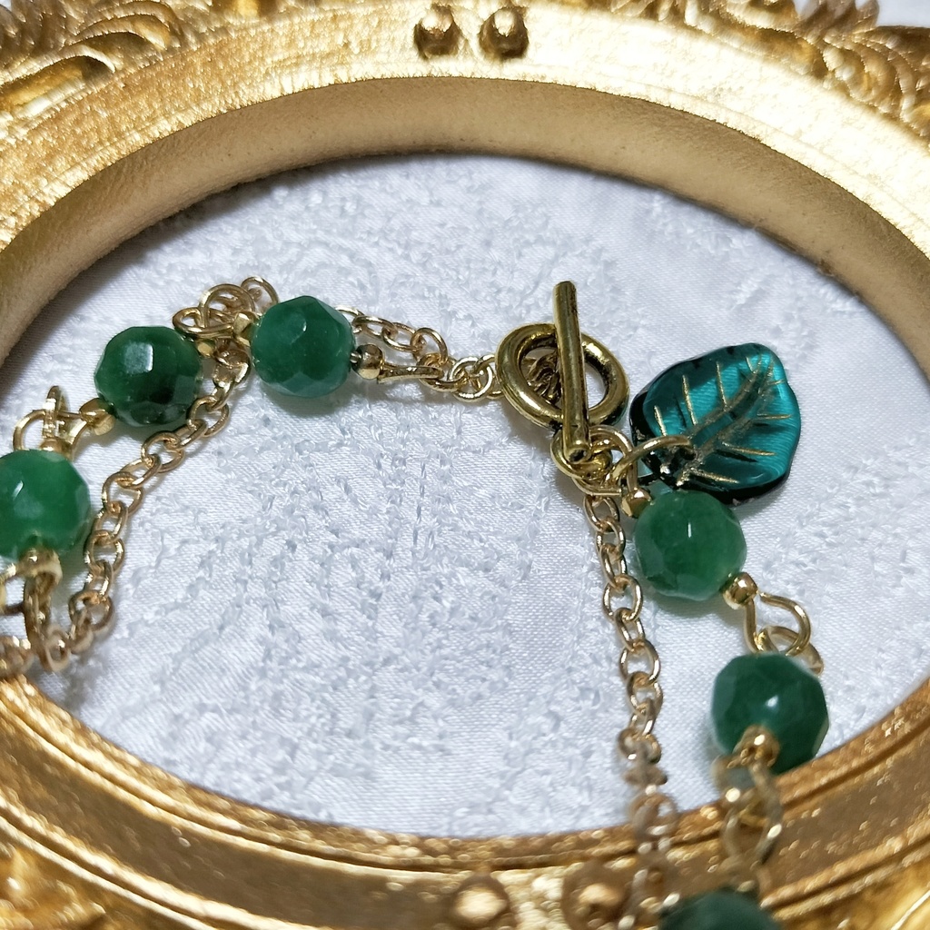 送料込=緑の天然石☆ブレスレット