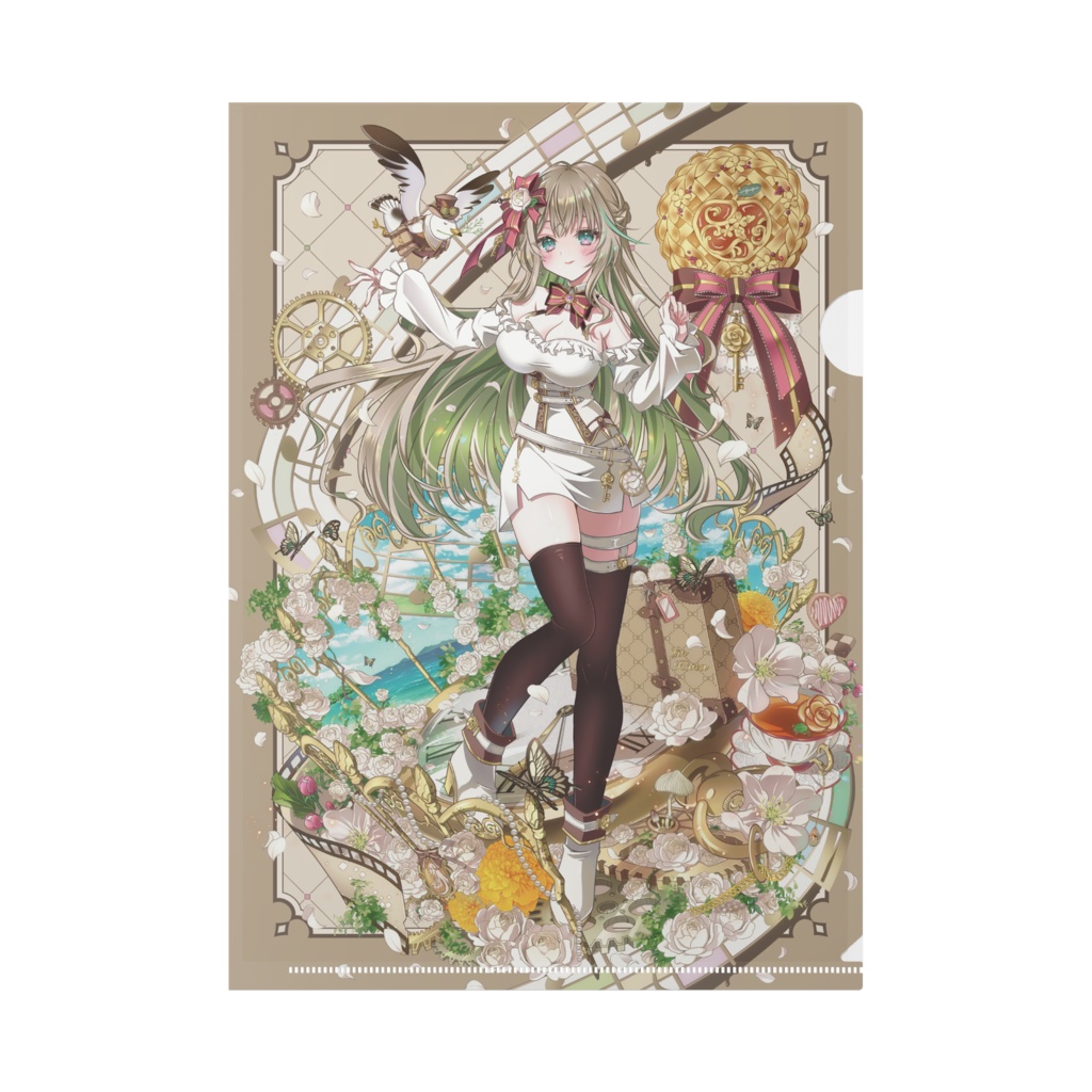 描き下ろし背景あり【クリアファイル】片面デザイン